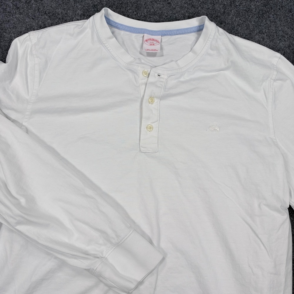 Brooks Brothers Mens XXL  Long Sleeve Cotton Henley Shirt Golden Fleece Logo